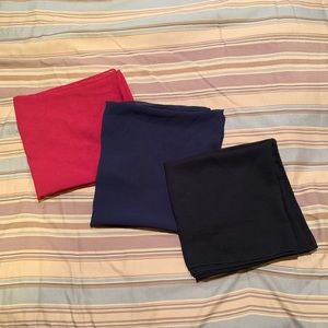 Three Square Solid Color Scarfs